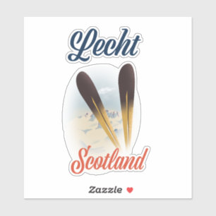 Lecht Scotland Ski poster travel art Sticker
