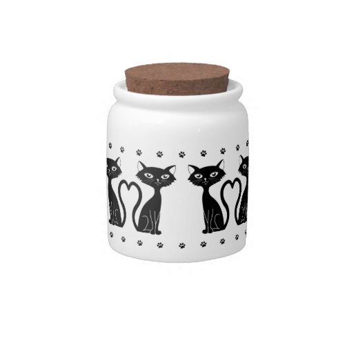 Leckerliedose with heart cats candy jar