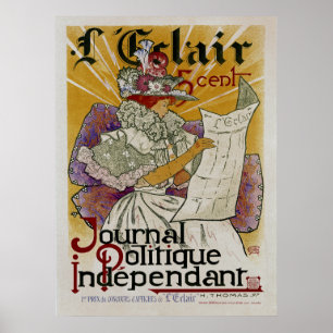 L'Eclair ~ Independent Political Newspaper Poster