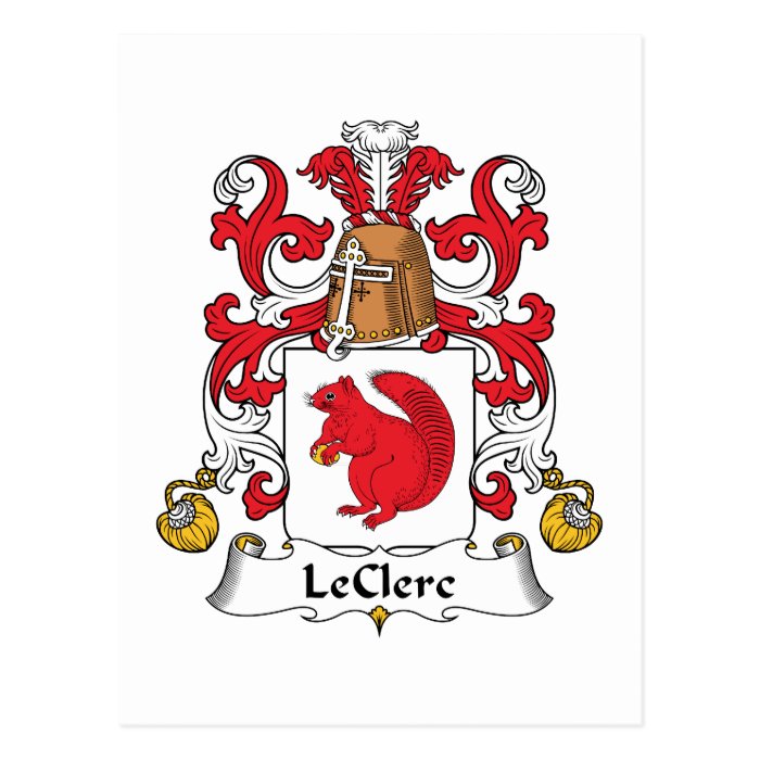 LeClerc Family Crest Post Cards