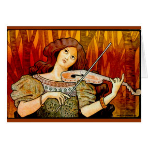 Lecons Music Violin Vintage Poster Cards