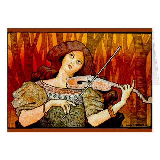 Lecons Music Violin Vintage Poster Cards (Front Horizontal)