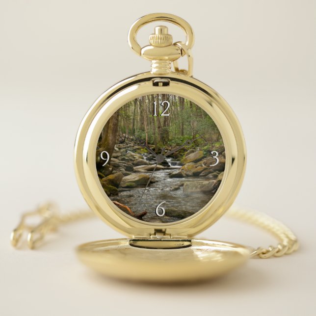 LeConte Creek at Great Smoky Mountains Pocket Watch (Inside)