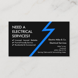 lectrician Business Card Template Electrical Ser