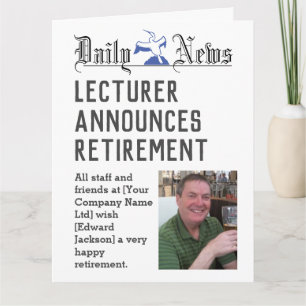 Lecturer Retirement Card to Personalize