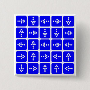 LED Arrow Square Blue Button