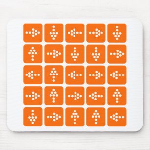 LED Arrow Square Orange Mouse Pad