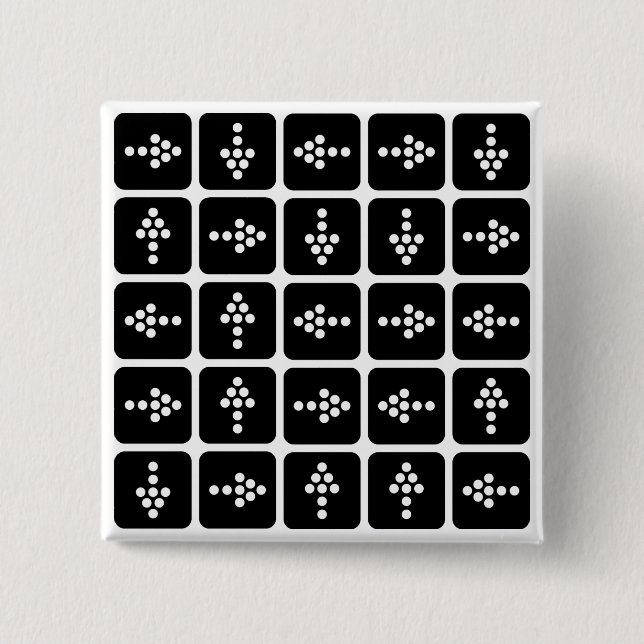 LED Arrow Square Pinback Button (Front)