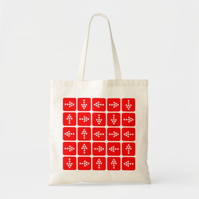 LED Arrow Square Red Tote Bag (Front)