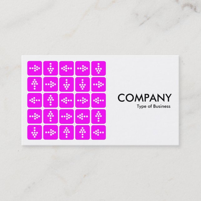 LED Arrows Square Magenta - White Business Card (Front)