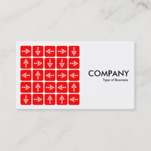 LED Arrows Square Red - (Egg Shell) Business Card
