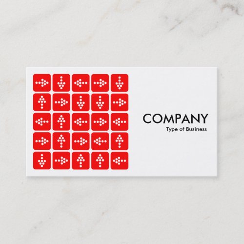 LED Arrows Square Red _ Egg Shell Business Card