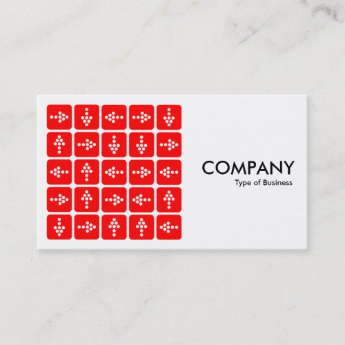 LED Arrows Square Red _ White Business Card