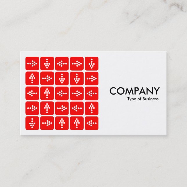 LED Arrows Square Red - White Business Card (Front)