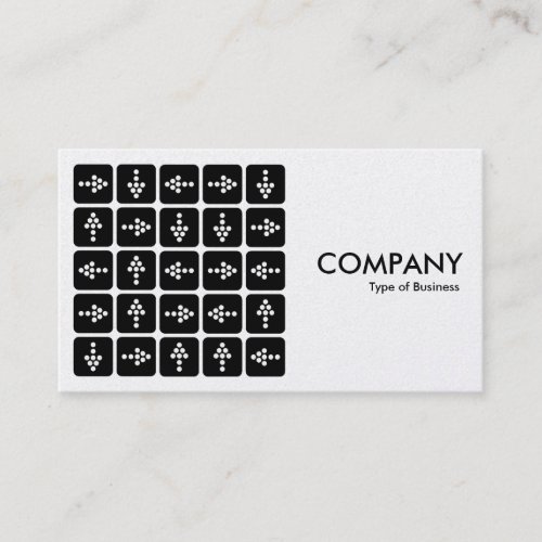 LED Arrows Square - White (Platinum Card) Business Cards