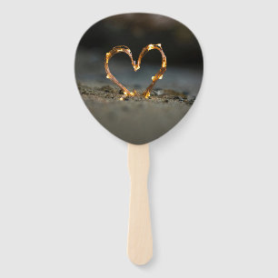 LED Heart Wedding Hand Fan Set of 10