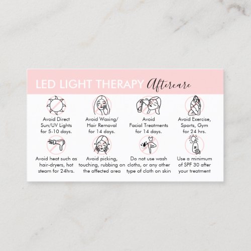 Led Light Therapy Aftercare Business Card