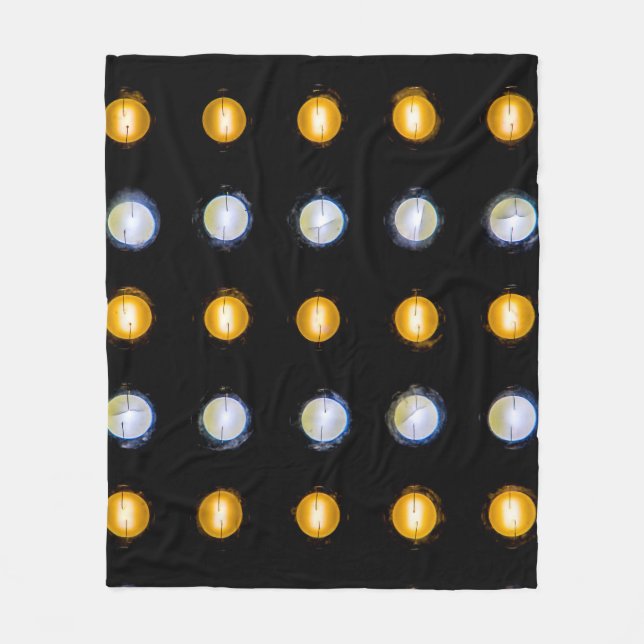 LED lights, closeup abstract background. Fleece Blanket (Front)