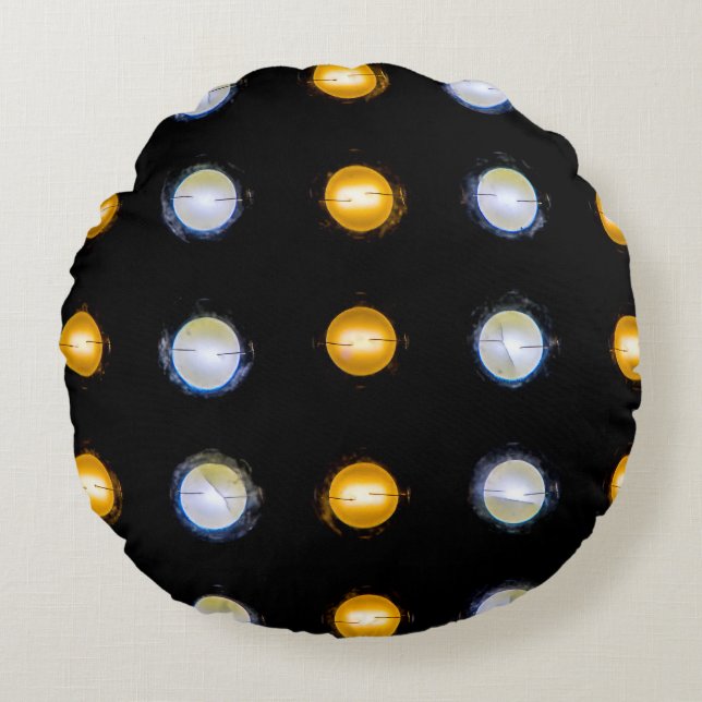 LED lights, closeup abstract background. Round Pillow (Front)