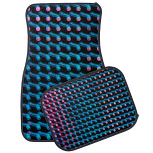 LED lights on the billboard. This is blurred photo Car Floor Mat