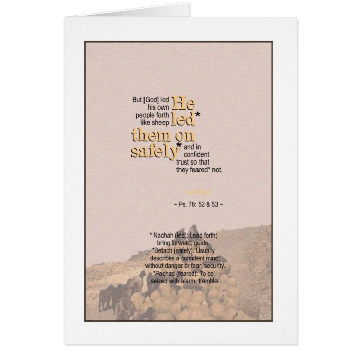 Led on Safely by God   Psalm 78 Greeting Cards