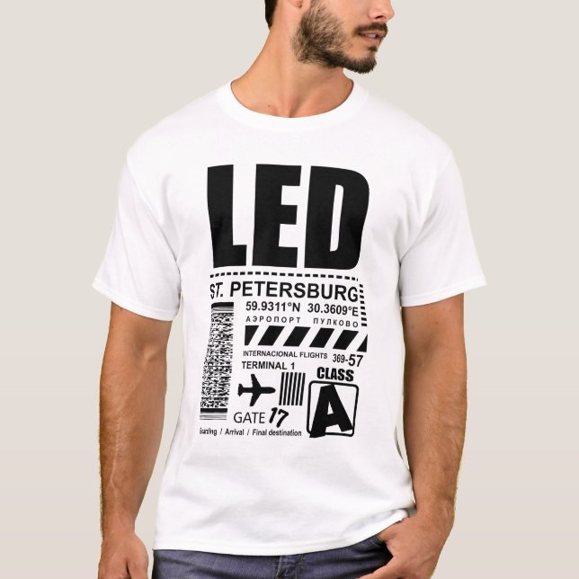 LED Pulkovo Airport Saint Petersburg T-Shirt (Front)