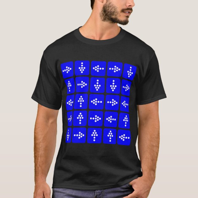 LED Style Arrows - Blue T-Shirt (Front)