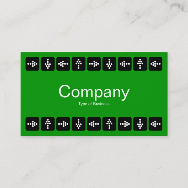 LED Style Arrows - Green and Gray Business Card (Front)