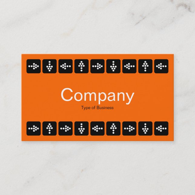 LED Style Arrows - Orange and Gray Business Card (Front)