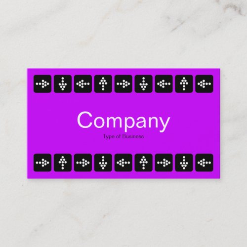 LED Style Arrows _ Purple and Gray Business Card