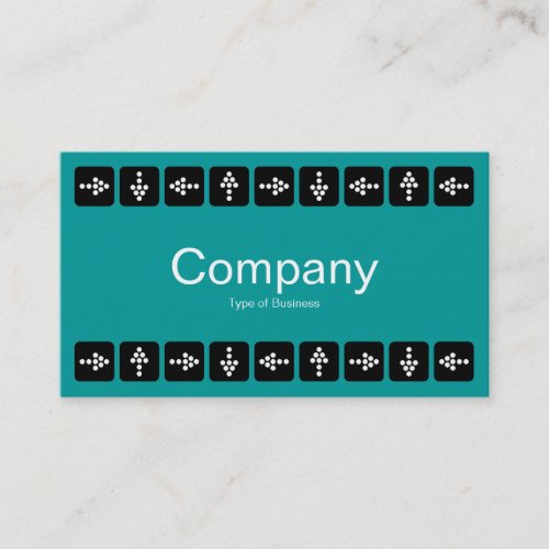 LED Style Arrows _ Turquoise and Gray Business Card