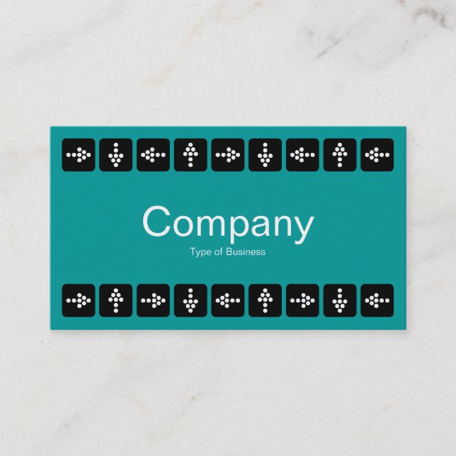 LED Style Arrows - Turquoise and Gray Business Card (Front)