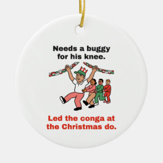 Led the Conga at the Christmas Do: Funny Golf Ceramic Ornament
