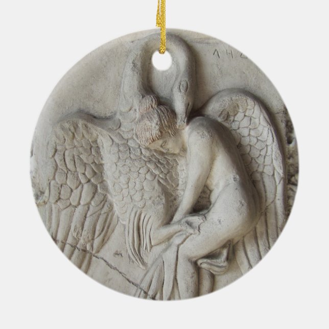Leda and the Swan Ceramic Ornament (Back)