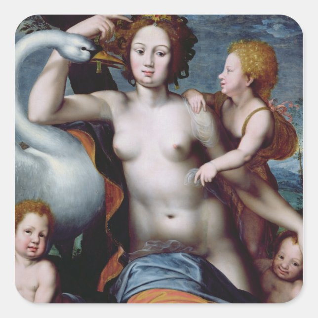 Leda and the Swan Square Sticker (Front)