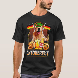 Lederhosen Golden Retriever Dog Germany Flag Beer T-Shirt