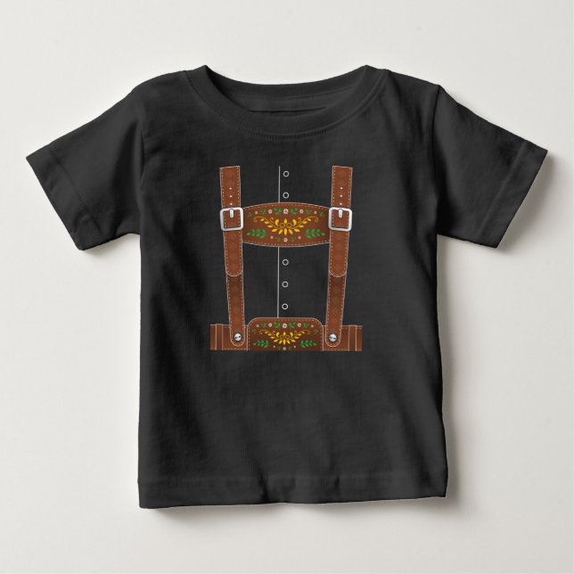 Lederhosen Oktoberfest German Culture Halloween Baby T-Shirt (Front)