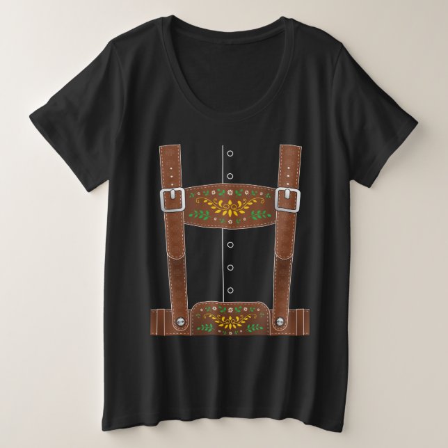 Lederhosen Oktoberfest German Culture Halloween Plus Size T-Shirt (Design Front)