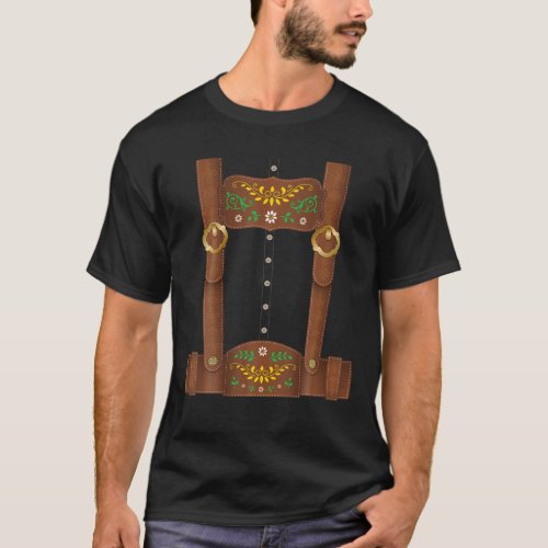 Lederhosen Oktoberfest German Festival Costume T_Shirt