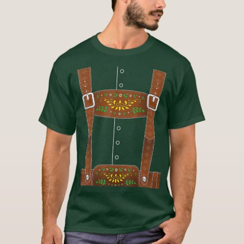 Lederhosen Oktoberfest Halloween Costume T_Shirt