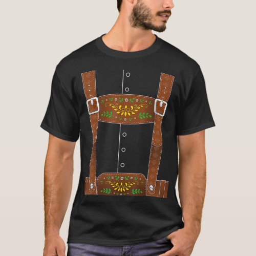 Lederhosen Oktoberfest Halloween Costume T_Shirt