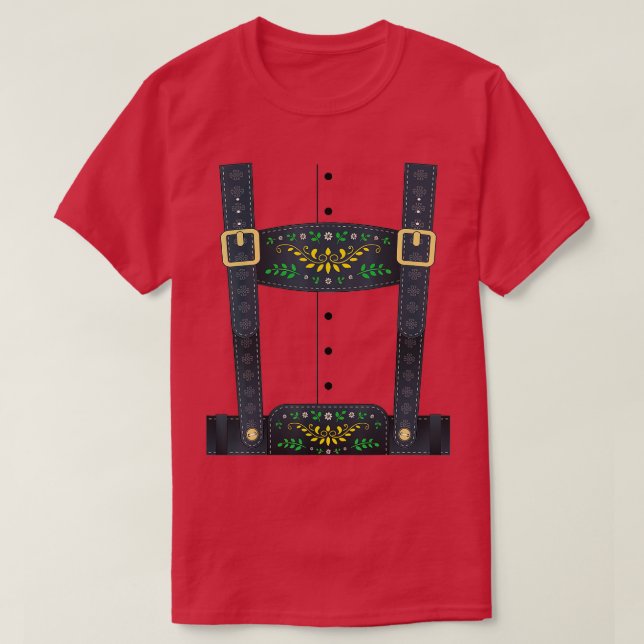 Lederhosen Oktoberfest  or Halloween Costume  T-Shirt (Design Front)