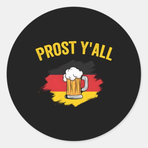 Lederhosen Oktoberfest Prost YAll Classic Round Sticker