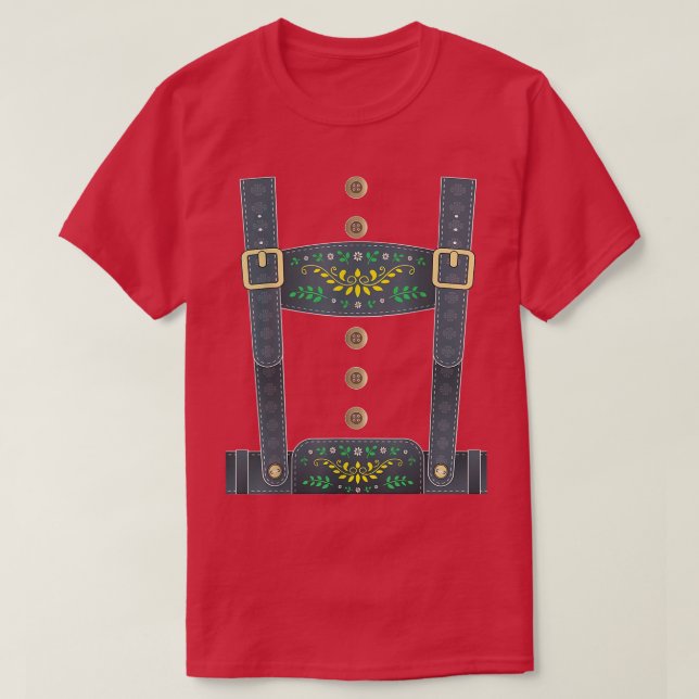 Lederhosen Suspenders Oktoberfest Bavarian Munich  T-Shirt (Design Front)