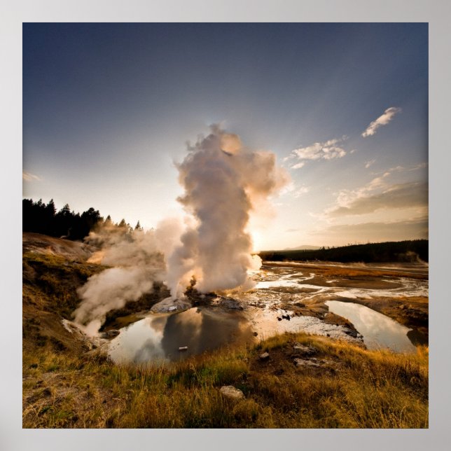 Ledge Geyser, Norris Geyser Basin Poster (Front)