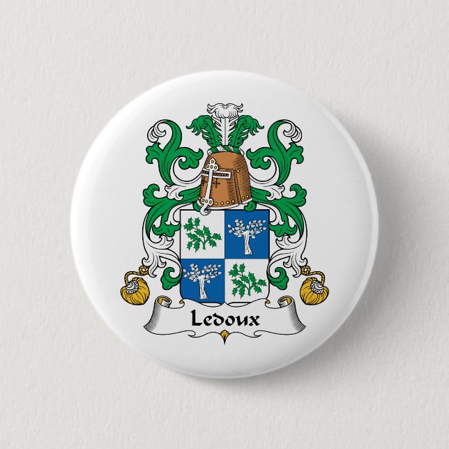 Ledoux Family Crest Pinback Button (Front)