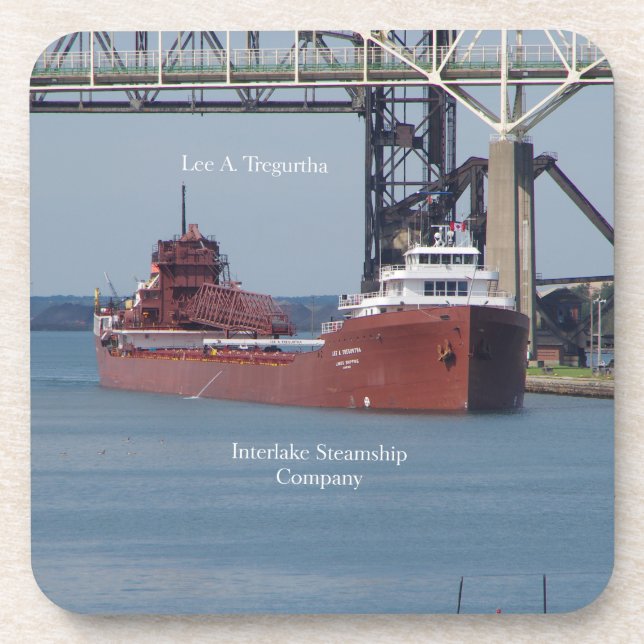 Lee A. Tregurtha set of 6 hard plastic coasters (Front)