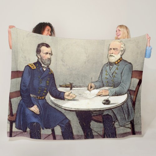 LEE and GRANT at the APPOMATTOX COURT HOUSE Fleece Blanket