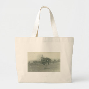 Lee Caldwell riding Flying Devil. Large Tote Bag