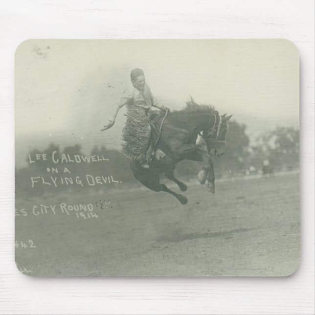 Lee Caldwell riding Flying Devil. Mouse Pad (Front)